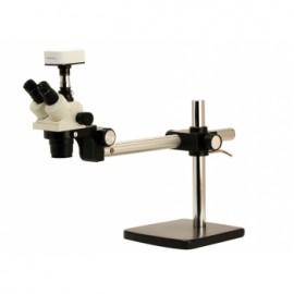 Accu-scope 3060US Trinocular Stereo Microscope on Boom Stand with 3.2 MP CMOS Digital Camera